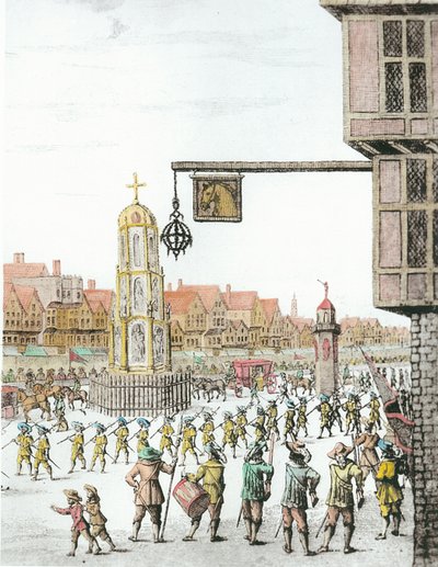 The Procession of Marie de Medici along Cheapside, published by William Herbert and Robert Wilkinson (detail) by English School